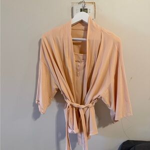 Storq apricot Kimono Robe lounge set (top and robe)